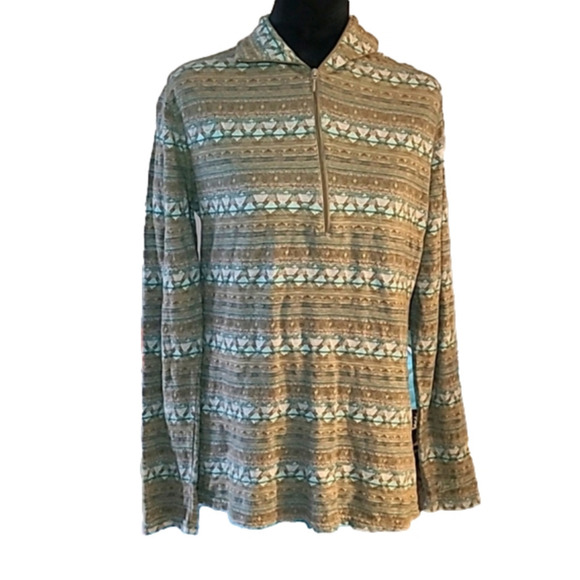 Woolrich Tops - Woolrich Women's 1/4 Zip Green‎ Aztec Design Pullover Size medium